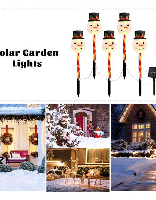 Load image into Gallery viewer, Christmas Pathway Lights 5X Light-Up Christmas Driveway Stake Solar-Powered LED Christmas Landscape Lights Waterproof Christmas
