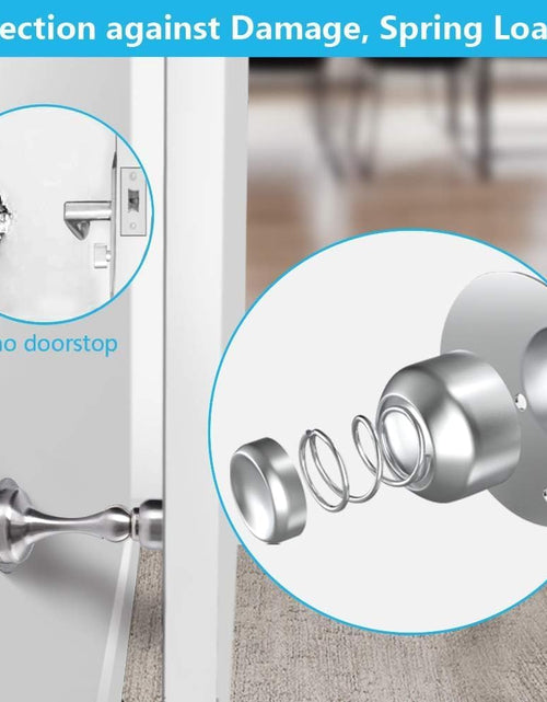 Load image into Gallery viewer, Door Stopper, Magnetic Door Stop, Stainless Steel, Magnetic Door Catch, 3M Double-Sided Adhesive Tape, No Drilling, Screws for Stronger Mount, Hold Your Door Open, for Wide Doors (2)
