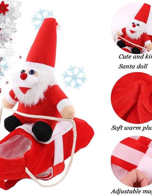 Load image into Gallery viewer, Christmas Dog Costume Funny Dog Christmas Santa Claus Costume Riding on Dog Pet Cat Christmas Holiday Outfit Pet Christmas Clothes Dressing up for Halloween Christmas Party
