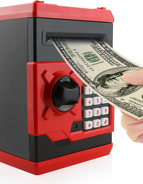 Load image into Gallery viewer, Cartoon Piggy Bank Cash Coin Can Password Electronic Money Bank Safe Saving Box ATM Bank Safe Locks Black Red Smart Voice Prompt Money Piggy Box (Red)
